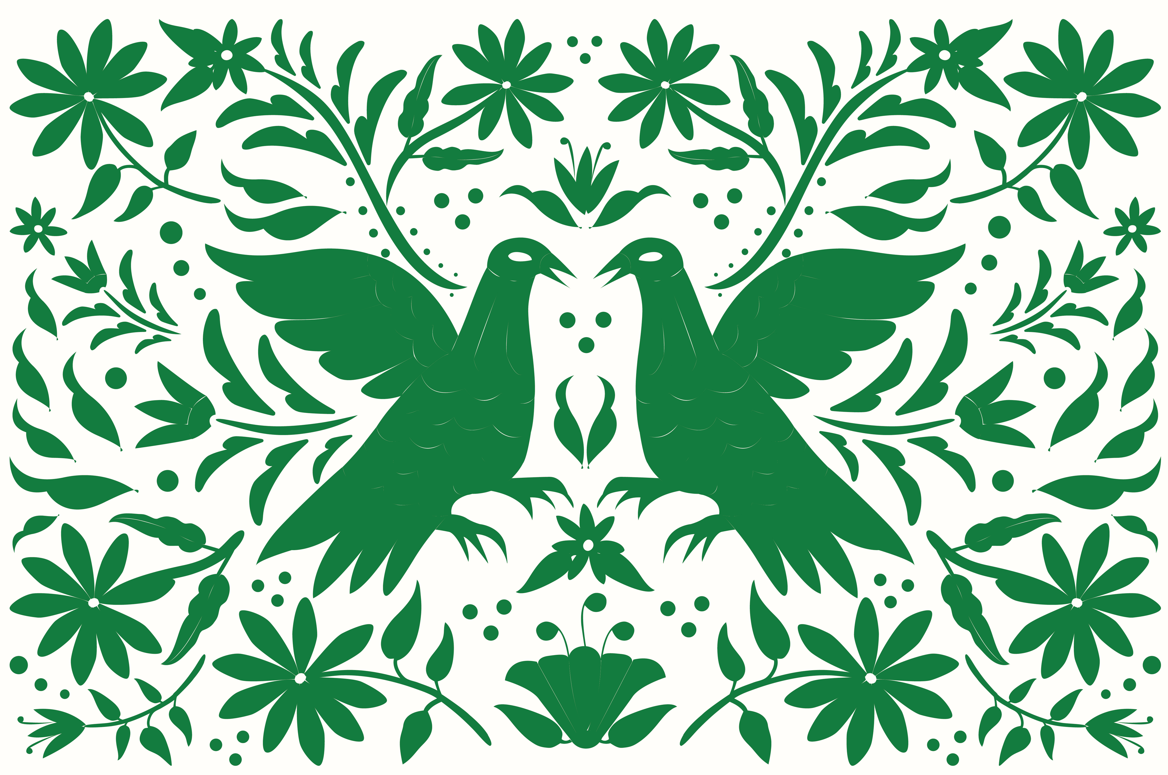 Everyday paper placemats-Green Otomi