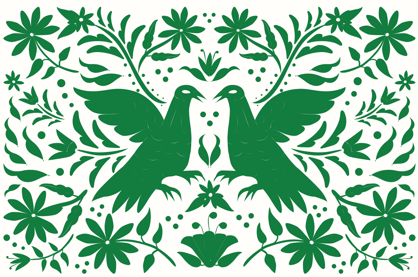 Everyday paper placemats-Green Otomi