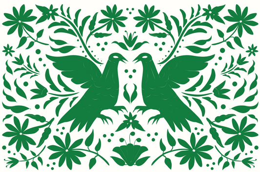 Everyday paper placemats-Green Otomi