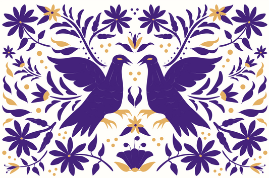 Everyday paper placemats-Purple and Gold Otomi