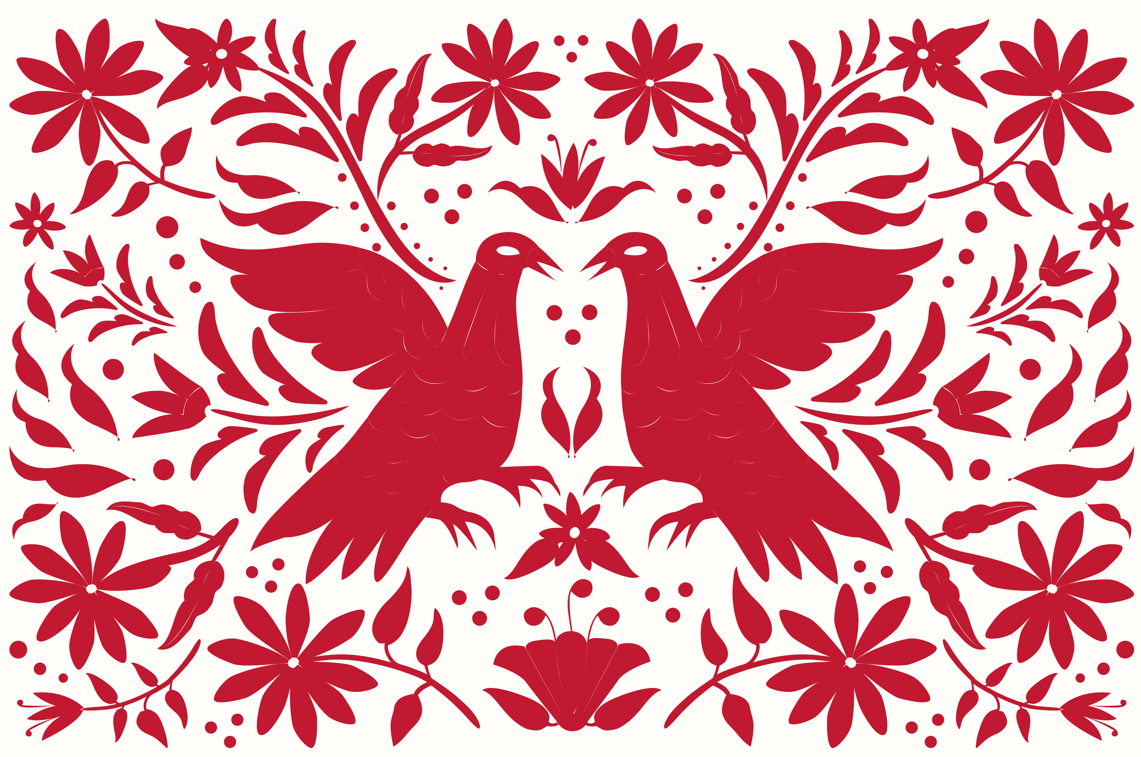 Everyday paper placemats-Red Otomi