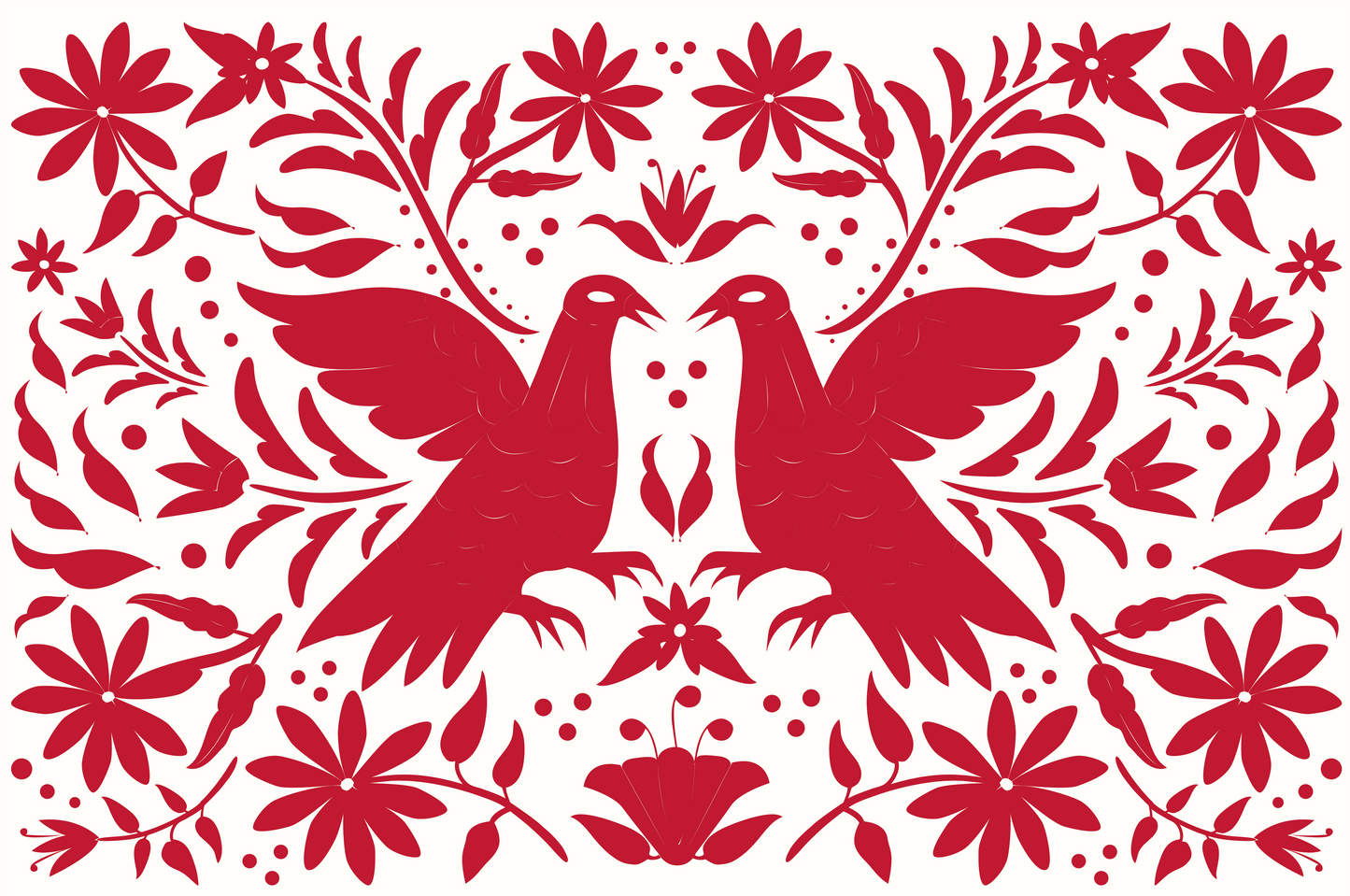 Everyday paper placemats-Red Otomi