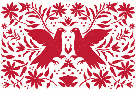 Everyday paper placemats-Red Otomi