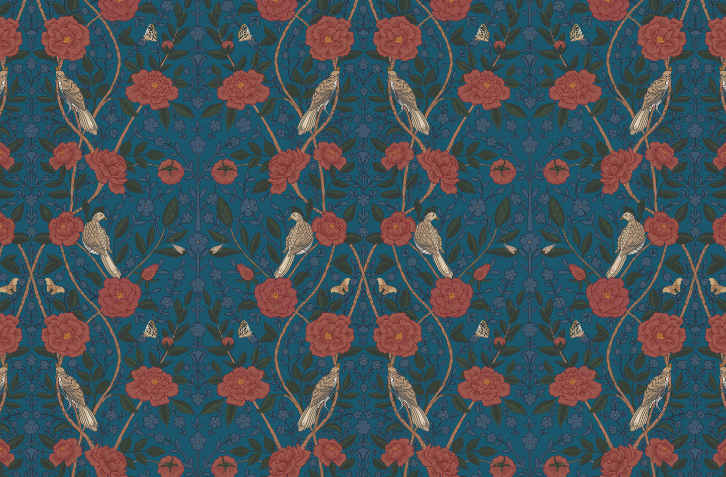 Everyday paper placemats- William Morris Inspired Navy