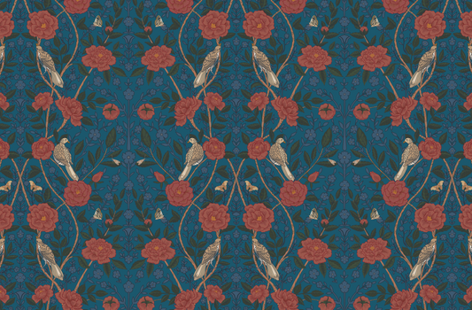 Everyday paper placemats- William Morris Inspired Navy