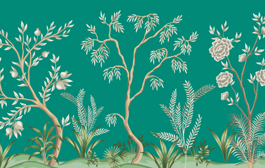 Everyday paper placemats- green chinoiserie