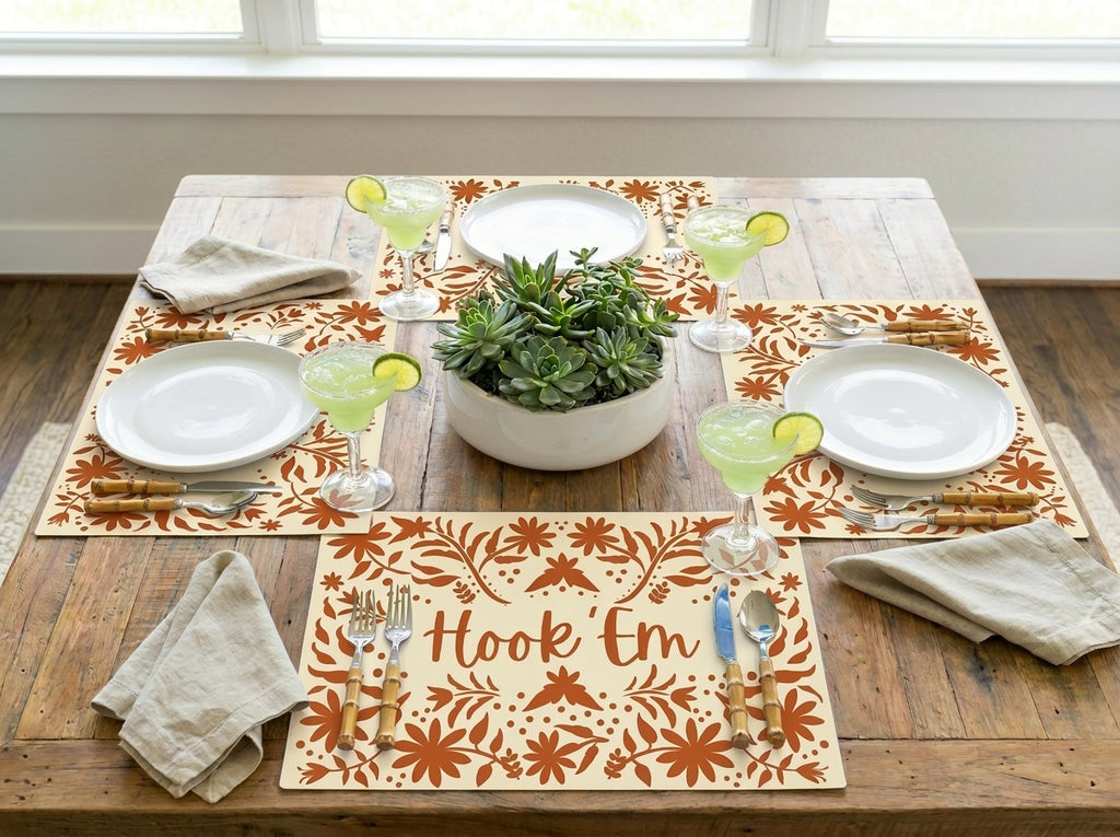 Texas Longhorn Hook 'em UT Paper Placemats