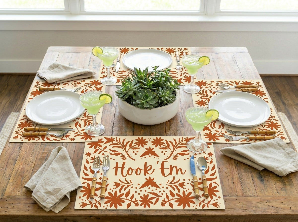 Texas Longhorn Hook 'em UT Paper Placemats