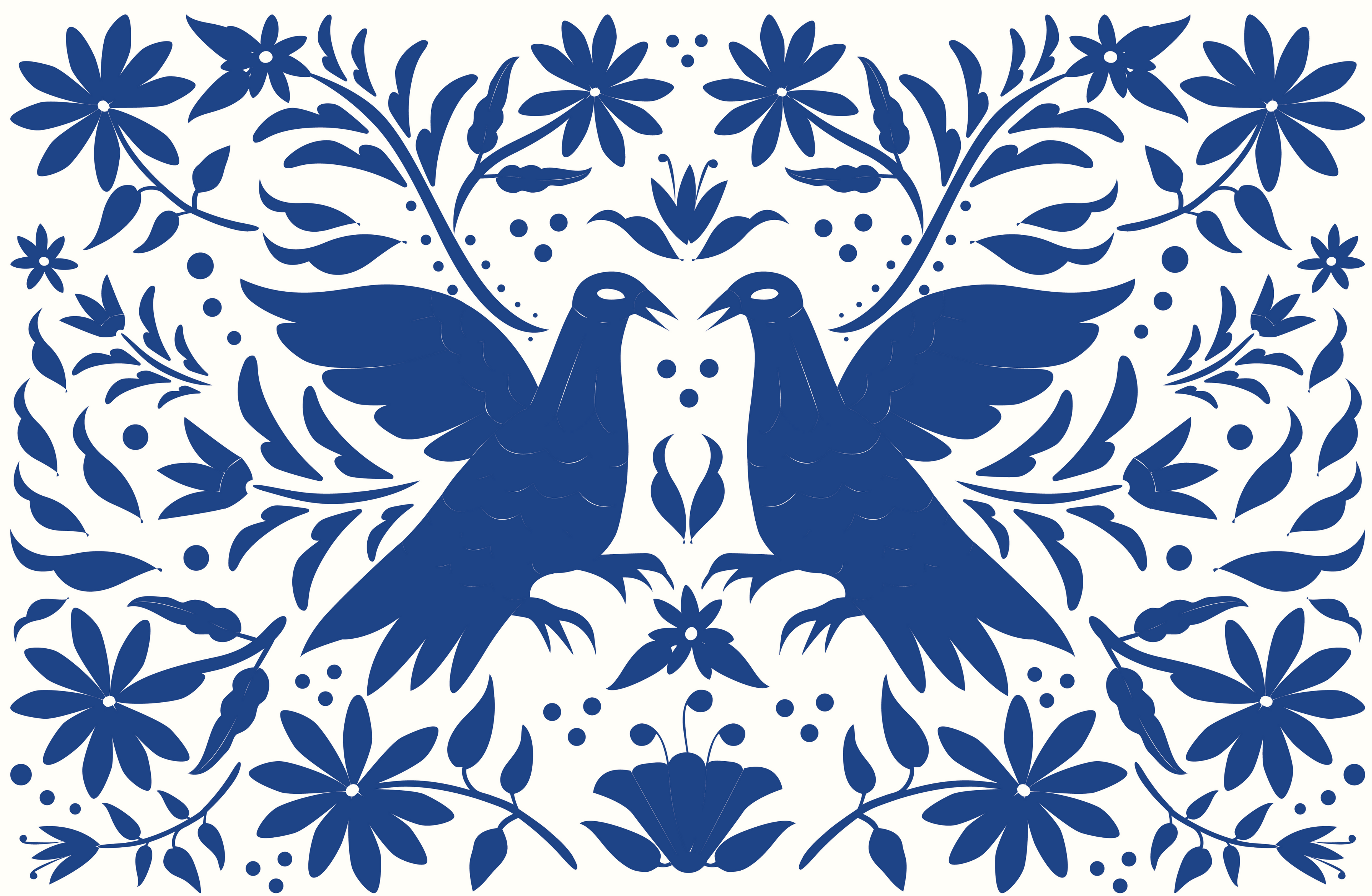 Everyday paper placemats- Blue Otomi