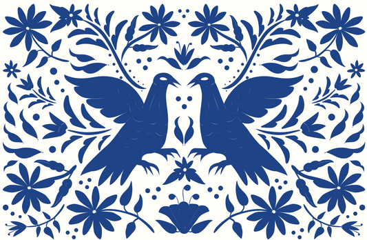 Everyday paper placemats- Blue Otomi