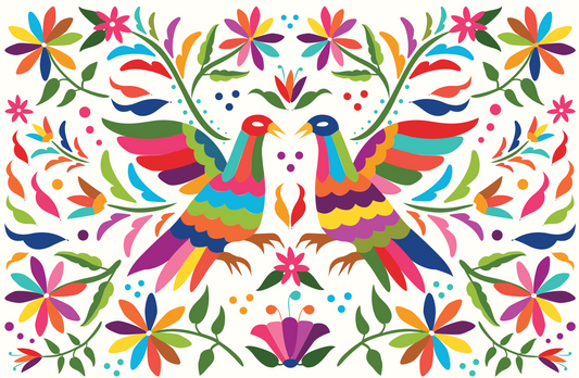 Everyday paper placemats- Colorful Otomi